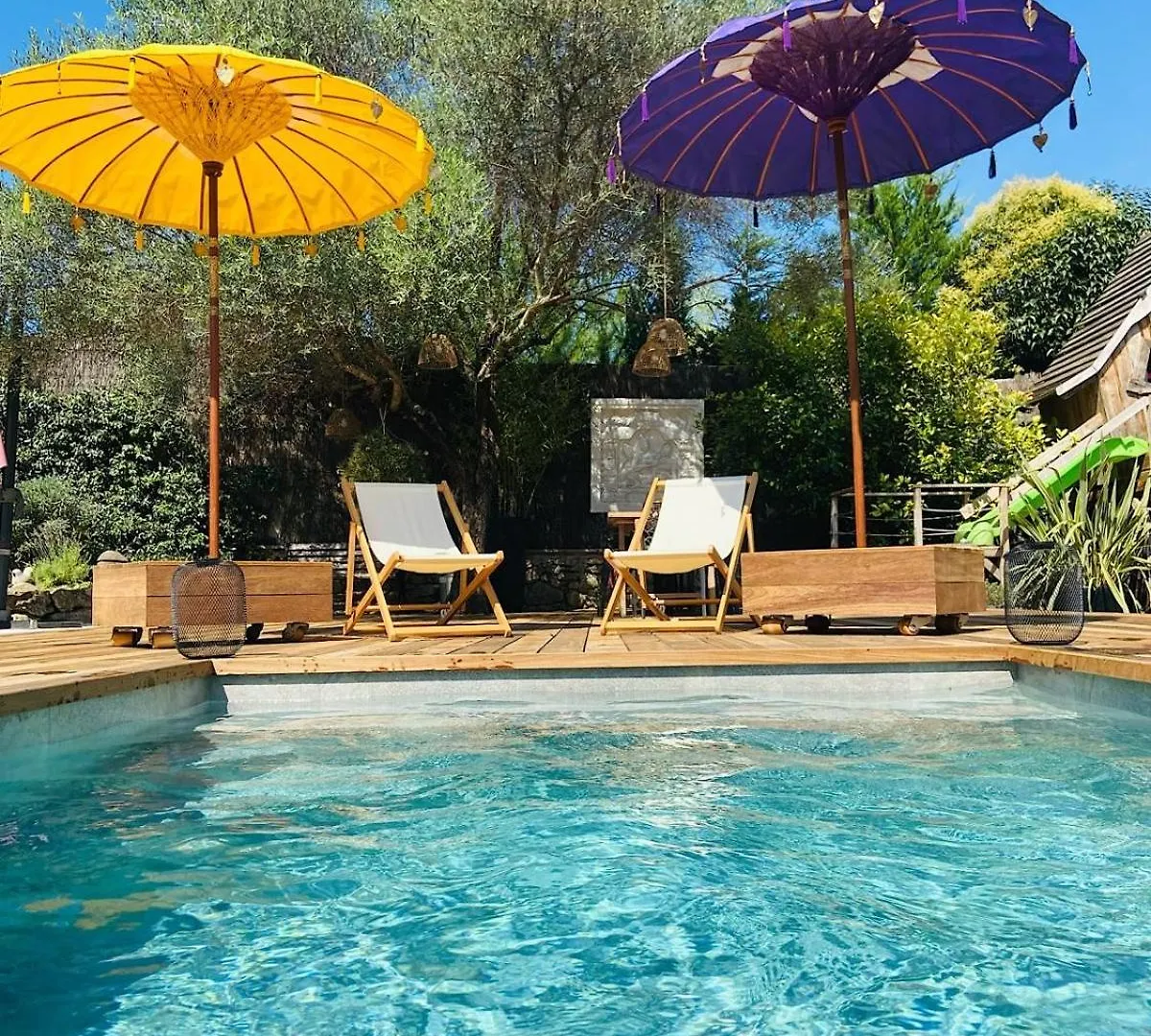Villa Exotica Et Belle Cabane En Bois Ideal Famille Roquefort-les-Pins